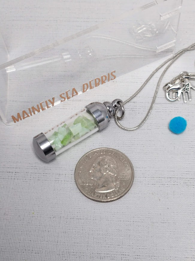 Uranium Sea Glass Vial Necklace