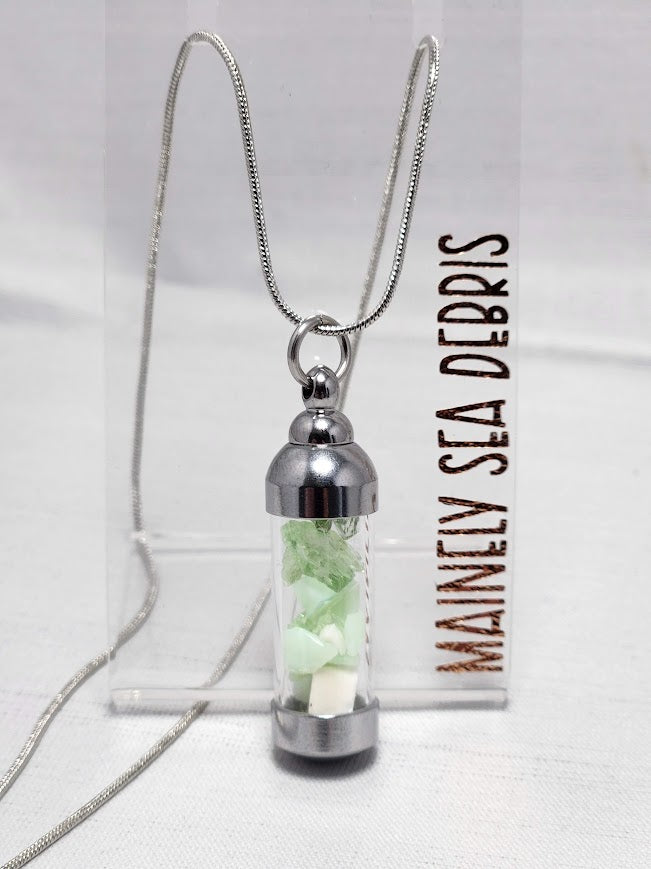 Uranium Sea Glass Vial Necklace