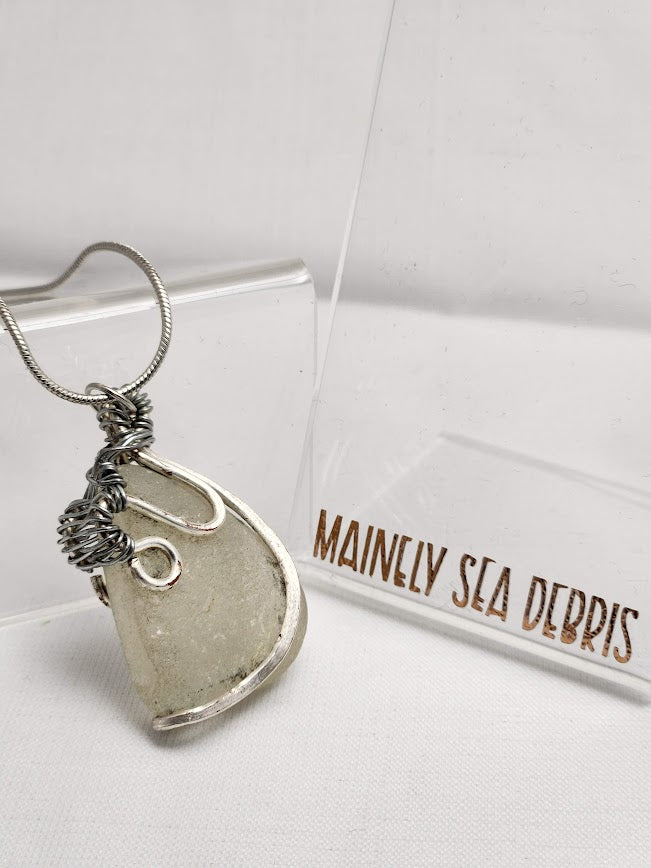 Sea Glass Pendant Necklace - "Keep Hanging On"