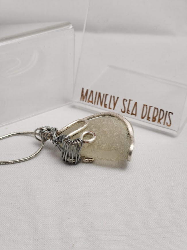 Sea Glass Pendant Necklace - "Keep Hanging On"