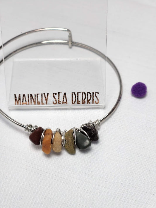 Rainbow Beach Stone Bracelet