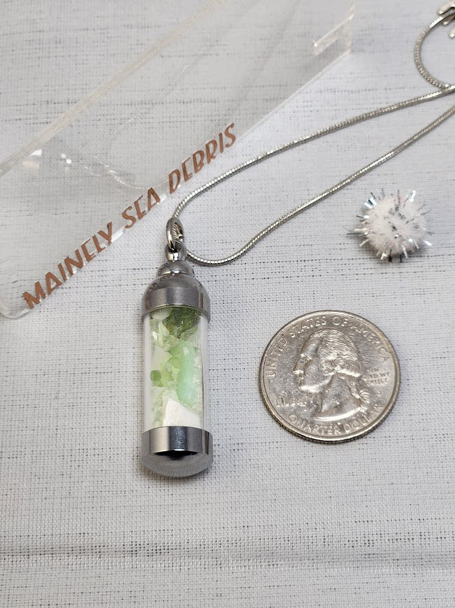 Uranium Sea Glass Vial Necklace