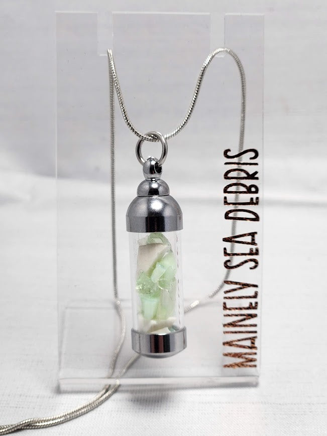 Uranium Sea Glass Vial Necklace