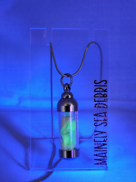 Uranium Sea Glass Vial Necklace