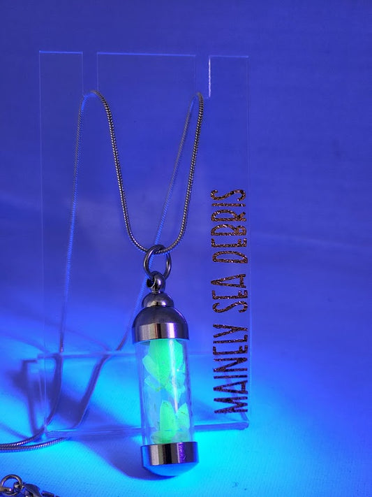 Uranium Sea Glass Vial Necklace