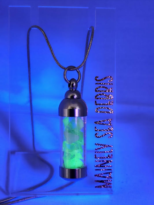 Uranium Sea Glass Vial Necklace