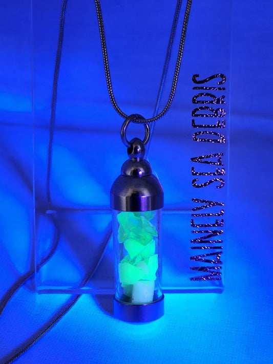 Uranium Sea Glass Vial Necklace