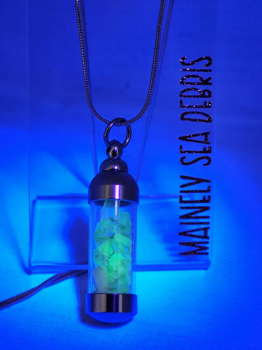 Uranium Sea Glass Vial Necklace