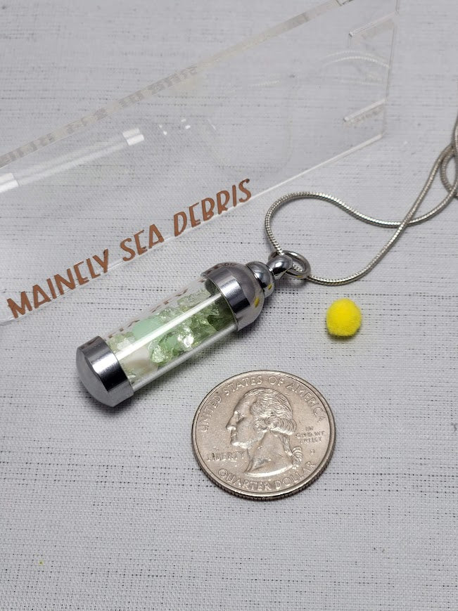 Uranium Sea Glass Vial Necklace