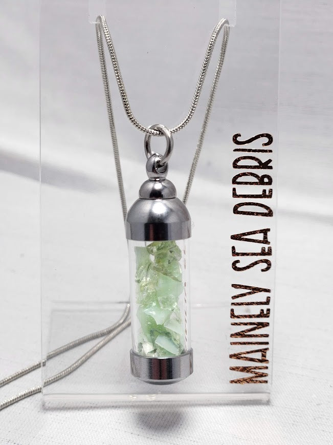 Uranium Sea Glass Vial Necklace