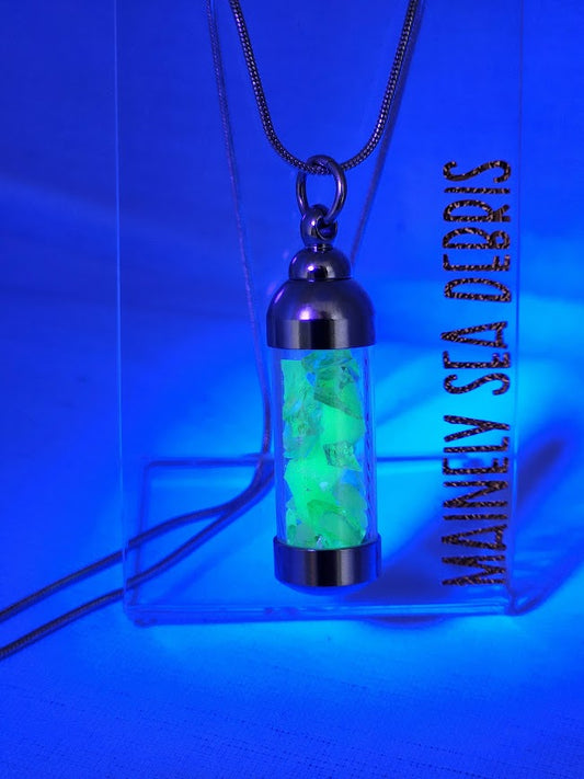 Uranium Sea Glass Vial Necklace