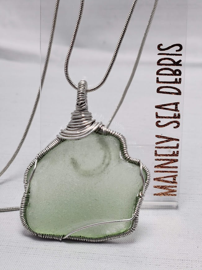 Uranium Sea Glass Pendant Necklace