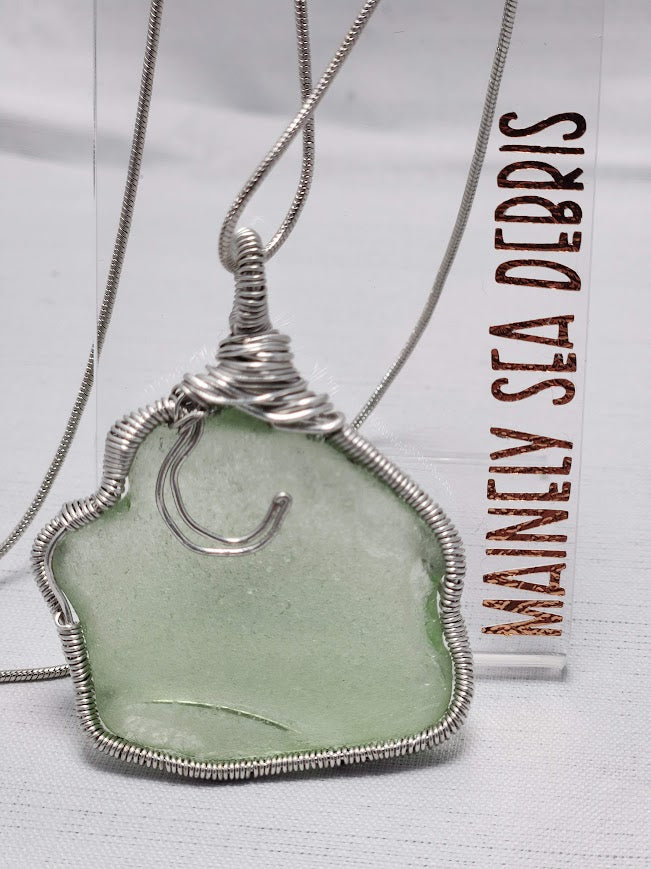 Uranium Sea Glass Pendant Necklace