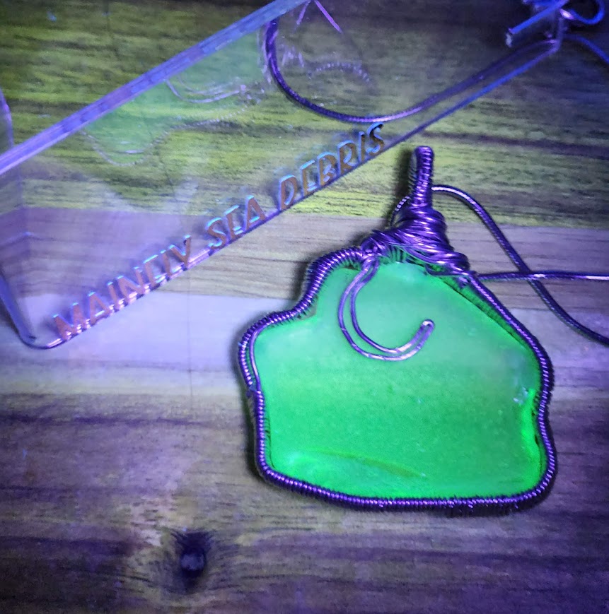 Uranium Sea Glass Pendant Necklace